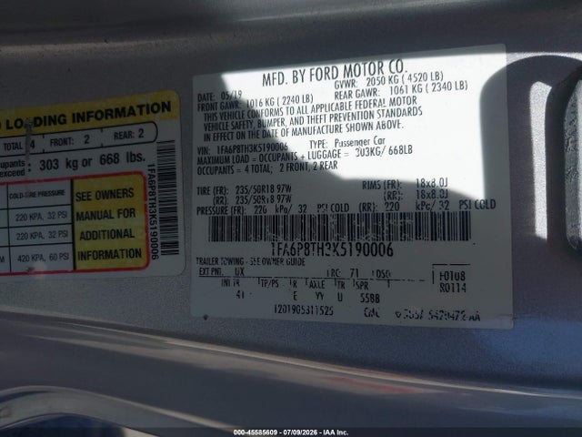 Ford Mustang Ecoboost Premium 2019 1FA6P8TH3K5190006 Image 9