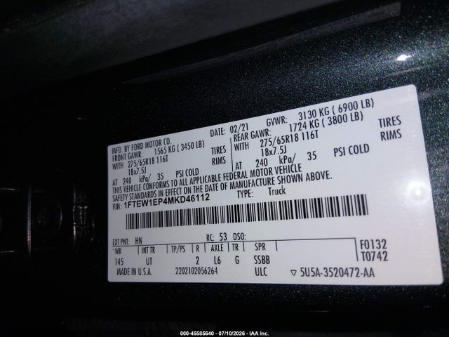 Ford F-150 Xlt 2021 1FTEW1EP4MKD46112 Image 9