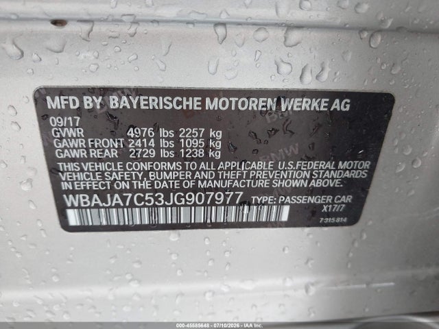 Aukcja sprzedaży 2018 Bmw 530i Xdrive, vin: WBAJA7C53JG907977, numer aukcji: 45585648