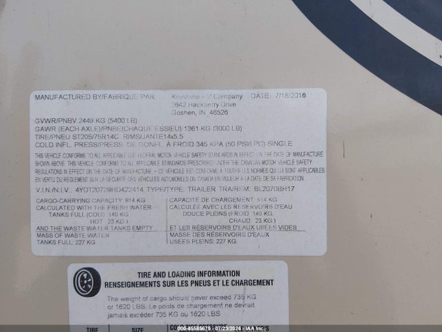 Keystone Rv Bullet 2017 4YDT20729HD422414 Image 9