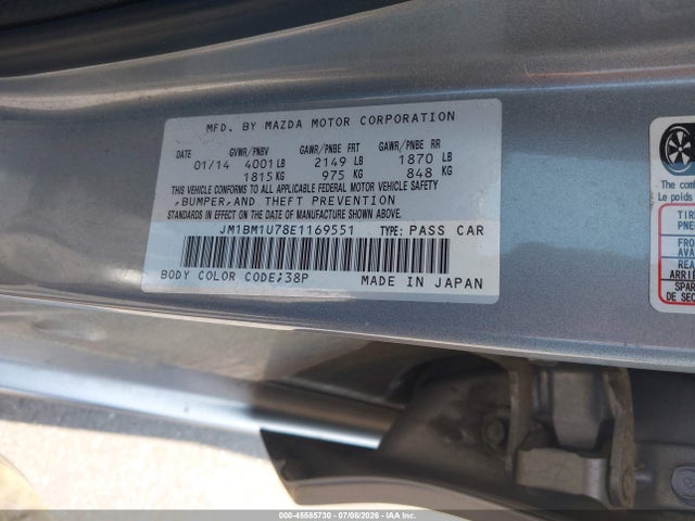 Продажа на аукционе авто 2014 Mazda Mazda3 I Sport, vin: JM1BM1U78E1169551, номер лота: 45585730