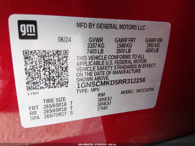 1GNSCMKD5RR312256 Chevrolet Tahoe 2wd Ls