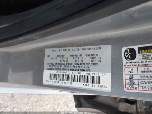 Продажа на аукционе авто 2014 Mazda Mazda3 I Grand Touring, vin: JM1BM1W77E1150602, номер лота: 45585909