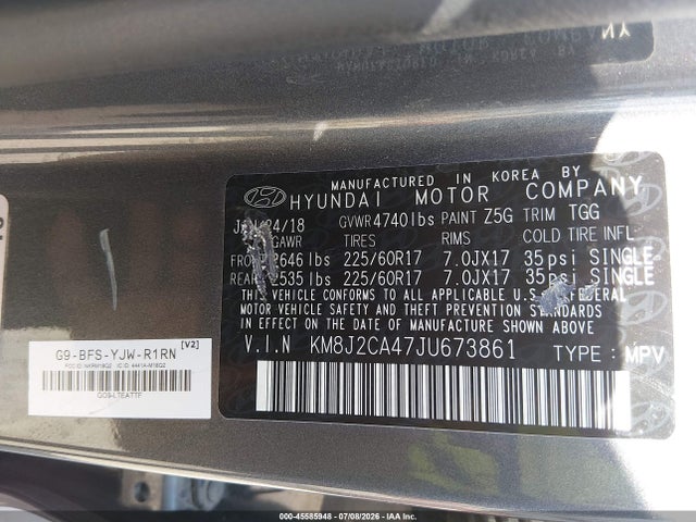 Hyundai TUCSON SE 2018 KM8J2CA47JU673861 Image 9