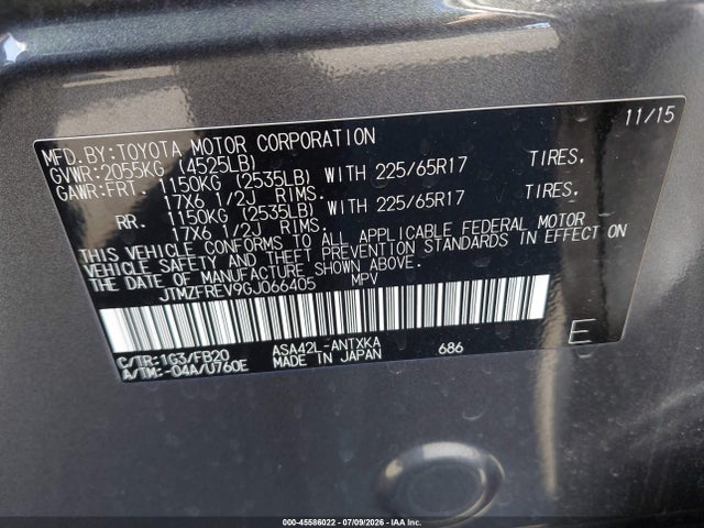 Toyota RAV4 LE 2016 JTMZFREV9GJ066405 Image 9