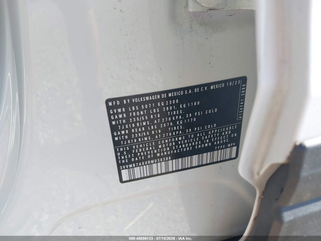Продаж на аукціоні авто 2024 Volkswagen Tiguan 2.0t Se/2.0t Wolfsburg Edition, vin: 3VVMB7AX0RM038386, номер лоту: 45586133
