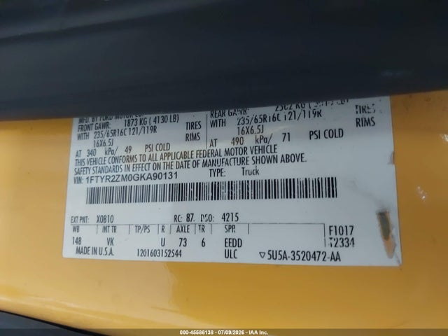 Ford Transit-250 2016 1FTYR2ZM0GKA90131 Image 9