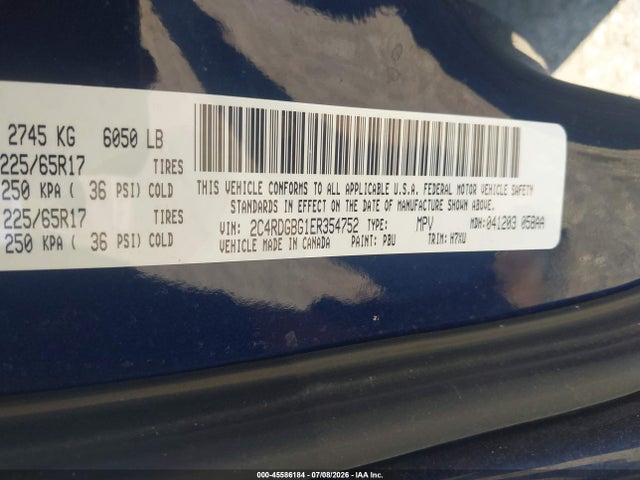 Продажа на аукционе авто 2014 Dodge Grand Caravan Se, vin: 2C4RDGBG1ER354752, номер лота: 45586184