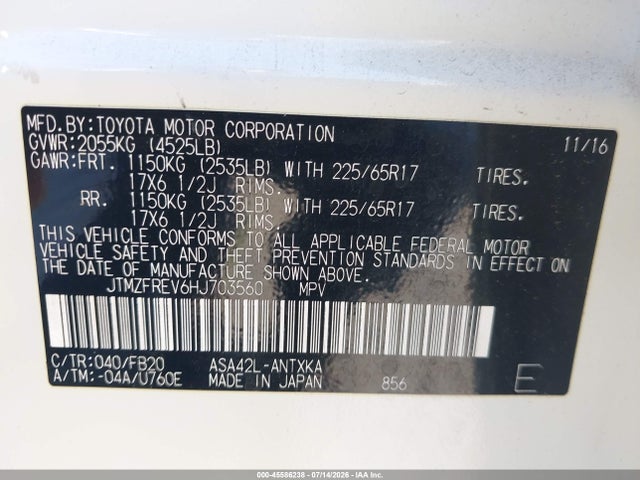 Toyota RAV4 LE 2017 JTMZFREV6HJ703560 Image 9
