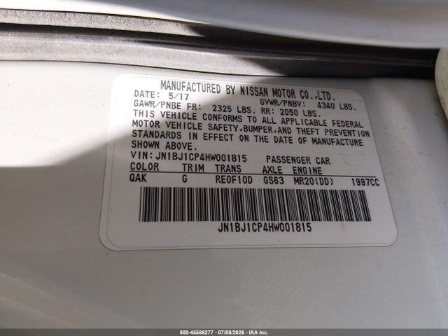 JN1BJ1CP4HW001815 Nissan Rogue Sport Sv