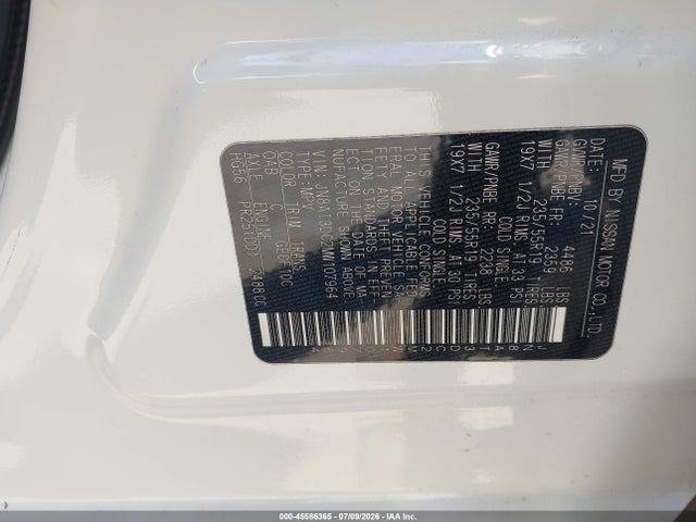 JN8AT3DC2MW107964 Nissan Rogue Platinum Fwd