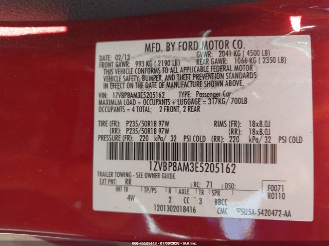 1ZVBP8AM3E5205162 Ford Mustang V6 Premium