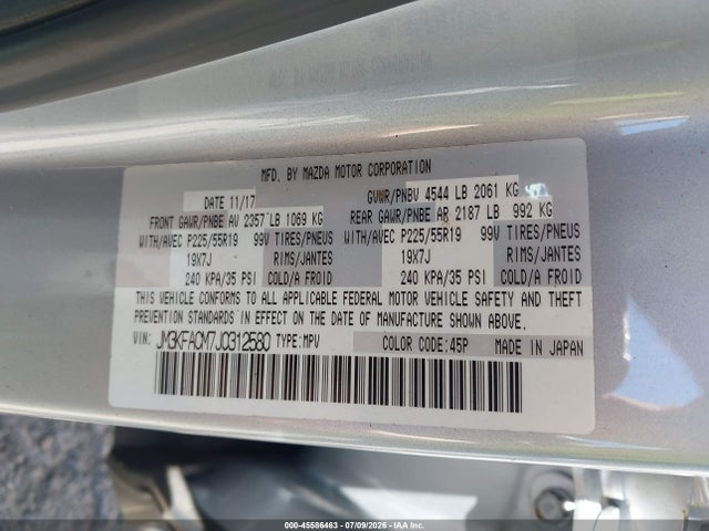 JM3KFACM7J0312580 Mazda Cx-5 Touring