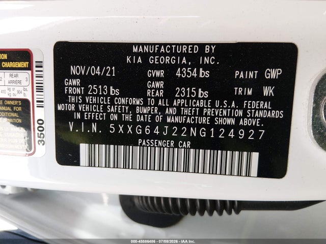 KIA K5 Gt-line 2022 5XXG64J22NG124927 Image 9