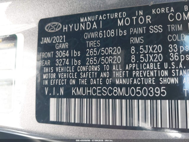 Genesis Gv80 3.5t Awd 2021 KMUHCESC8MU050395 Image 9