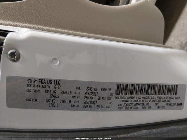Dodge Grand Caravan Se 2017 2C4RDGBG3HR789762 Image 9