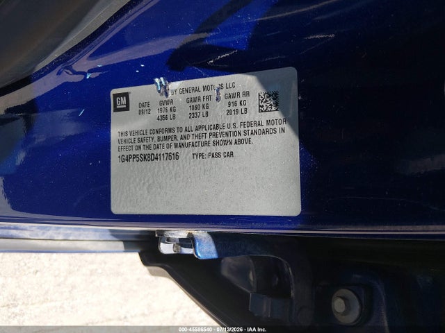 45586540 :رقم المزاد ، 1G4PP5SK8D4117616 vin ، 2013 Buick Verano مزاد بيع