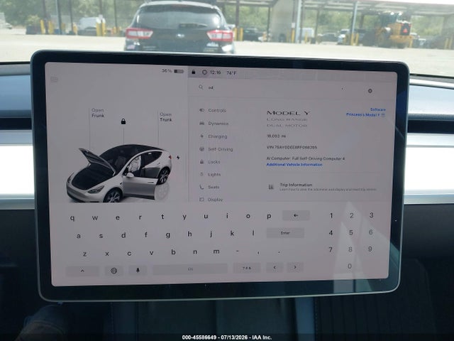 45586649 :رقم المزاد ، 7SAYGDEE8RF068395 vin ، 2024 Tesla Model Y Long Range Dual Motor All-wheel Drive مزاد بيع
