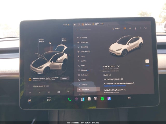 Aukcja sprzedaży 2022 Tesla Model Y Long Range Dual Motor All-wheel Drive, vin: 7SAYGDEE2NA014498, numer aukcji: 45586657