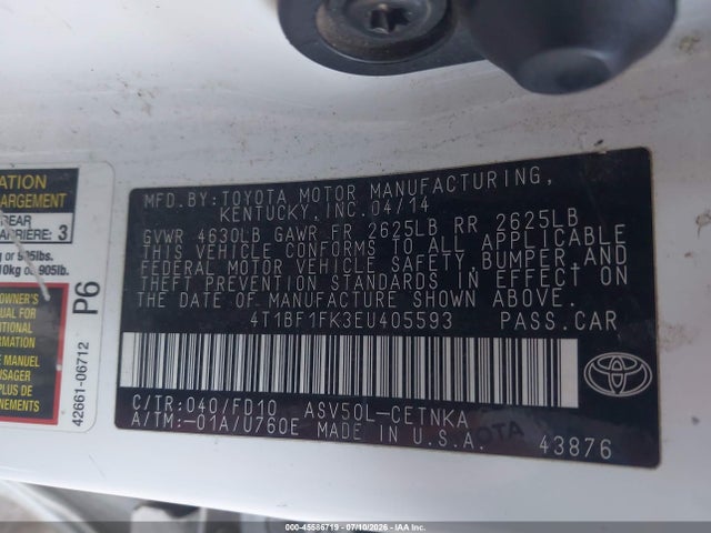 Toyota CAMRY LE 2014 4T1BF1FK3EU405593 Image 9