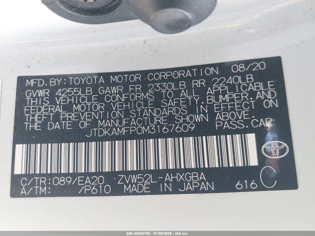 Toyota Prius Prime Xle 2021 JTDKAMFP0M3167609 Image 9