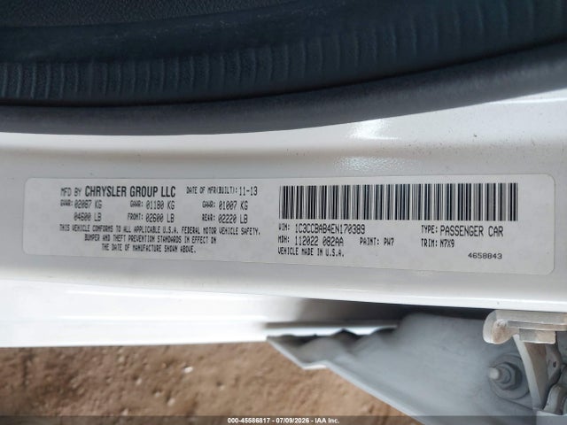 Chrysler 200 LX 2014 1C3CCBAB4EN170389 Image 9