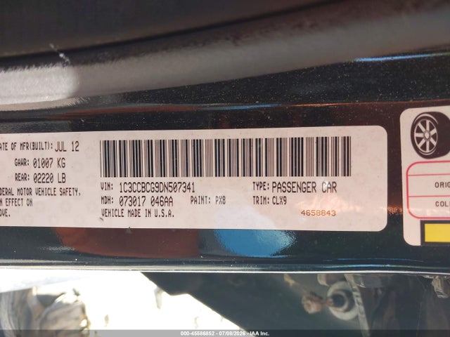 2013 Chrysler 200 Limited მანქანა იყიდება აუქციონზე, vin: 1C3CCBCG9DN507341, აუქციონის ნომერი: 45586852