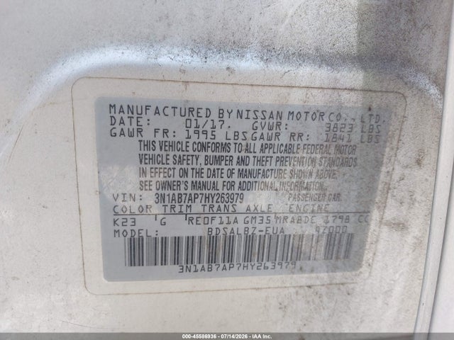 Nissan SENTRA S 2017 3N1AB7AP7HY263979 Image 9