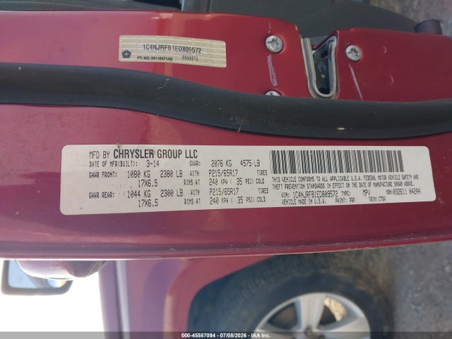 Продаж на аукціоні авто 2014 Jeep Patriot Latitude, vin: 1C4NJRFB1ED809572, номер лоту: 45587094