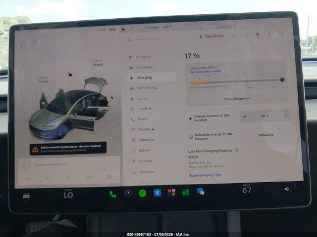 Продажа на аукционе авто 2025 Tesla Model 3 Long Range Rear-wheel Drive/standard Rear-wheel Drive, vin: 5YJ3E1EA8SF988879, номер лота: 45587103
