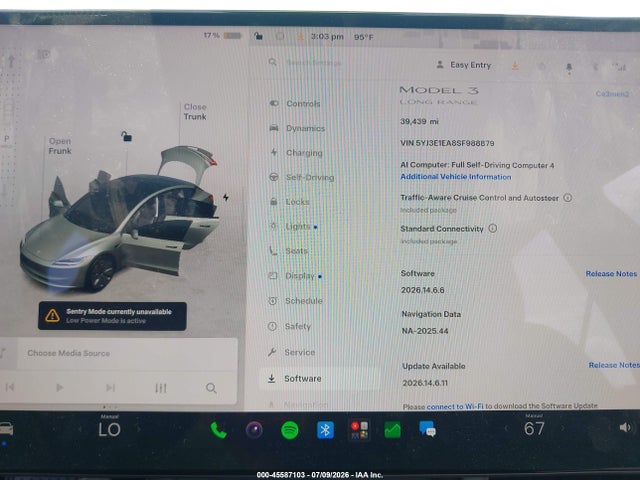 Продажа на аукционе авто 2025 Tesla Model 3 Long Range Rear-wheel Drive/standard Rear-wheel Drive, vin: 5YJ3E1EA8SF988879, номер лота: 45587103