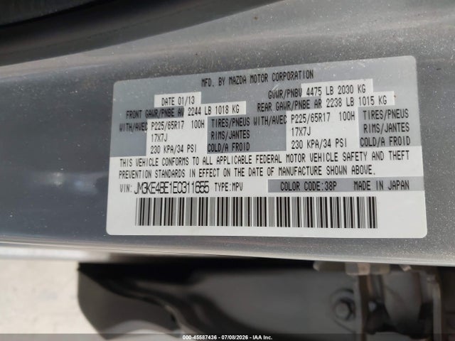 Aukcja sprzedaży 2014 Mazda Cx-5 Sport, vin: JM3KE4BE1E0311655, numer aukcji: 45587436