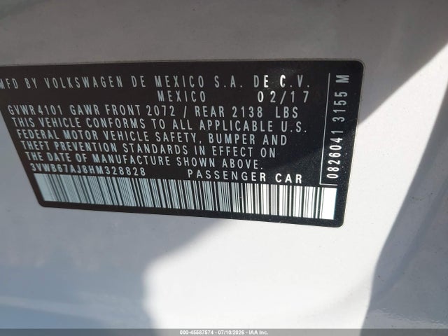 3VWB67AJ8HM328828 Volkswagen Jetta 1.4t Se