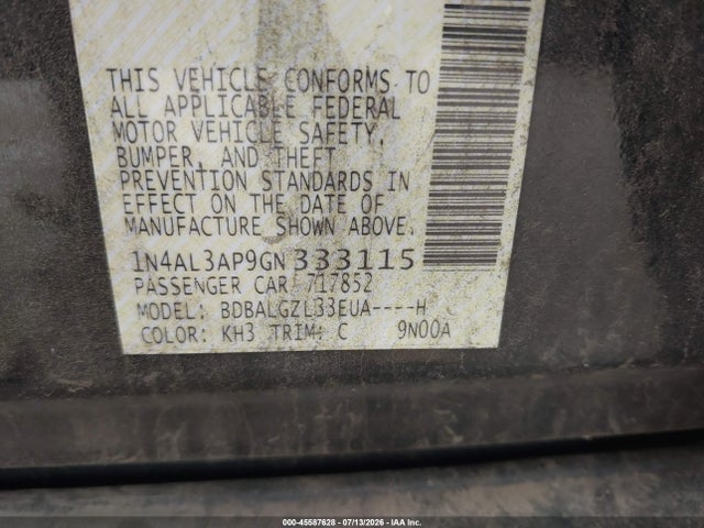 1N4AL3AP9GN333115 Nissan Altima 2.5 S