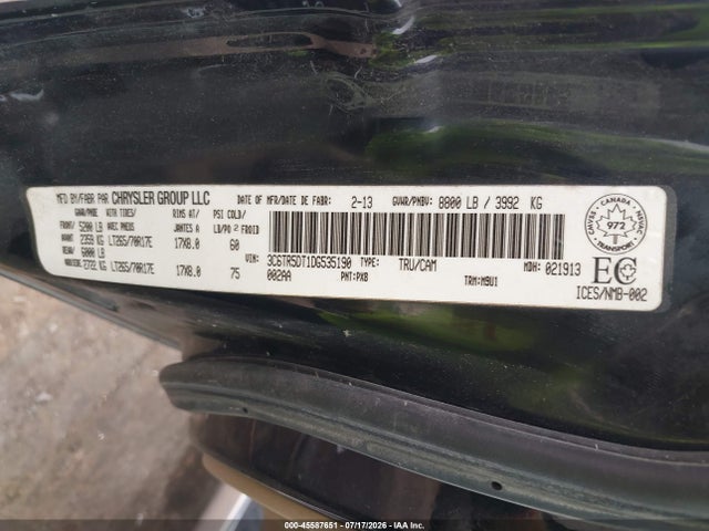 Aukcja sprzedaży 2013 Ram 2500 Outdoorsman, vin: 3C6TR5DT1DG535190, numer aukcji: 45587651