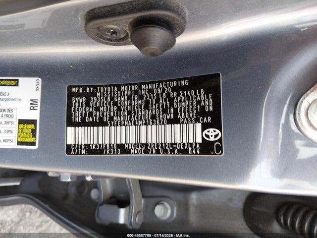45587785 :رقم المزاد ، 5YFEPMAE4MP163670 vin ، 2021 Toyota Corolla Le مزاد بيع
