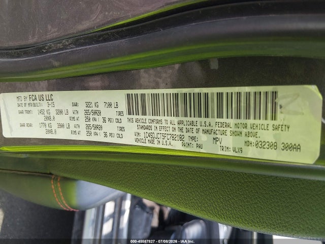 Продажа на аукционе авто 2015 Dodge Durango R/t, vin: 1C4SDJCT5FC782182, номер лота: 45587827
