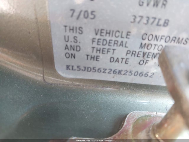 Aukcja sprzedaży 2006 Suzuki Forenza, vin: KL5JD56Z26K250662, numer aukcji: 45587921