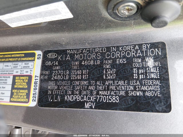 KIA Sportage Lx 2015 KNDPBCACXF7701583 Image 9