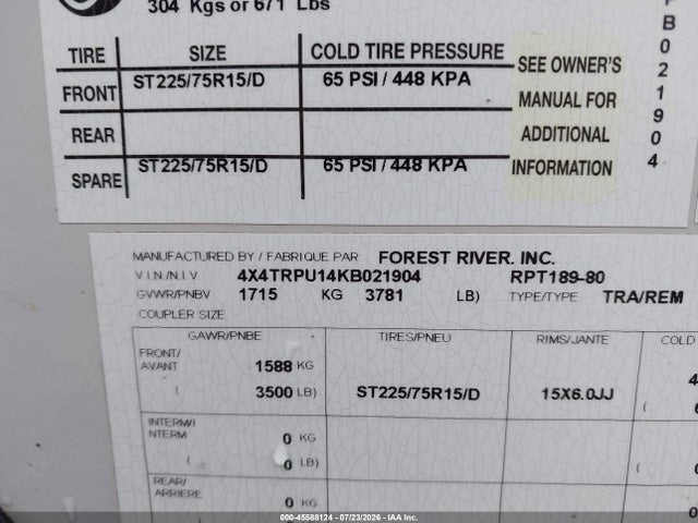 Forest River R-pod 2019 4X4TRPU14KB021904 Image 9