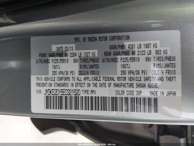 Продажа на аукционе авто 2014 Mazda Cx-5 Grand Touring, vin: JM3KE2DY5E0321620, номер лота: 45588239