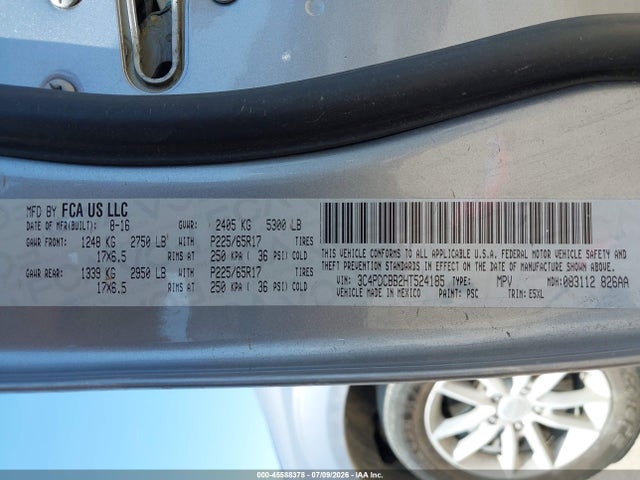 Продажа на аукционе авто 2017 Dodge Journey Sxt, vin: 3C4PDCBB2HT524185, номер лота: 45588378