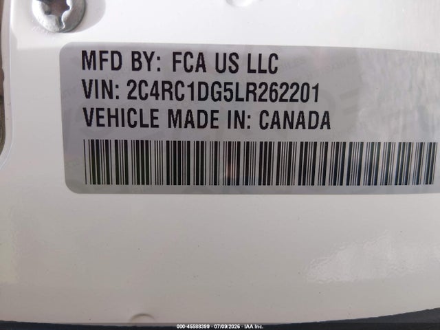 Продаж на аукціоні авто 2020 Chrysler Voyager Lxi, vin: 2C4RC1DG5LR262201, номер лоту: 45588399