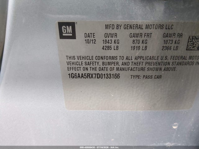 Продаж на аукціоні авто 2013 Cadillac Ats Standard, vin: 1G6AA5RX7D0133166, номер лоту: 45588430