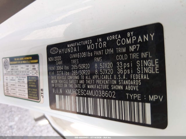 Aukcja sprzedaży 2021 Genesis Gv80 3.5t Awd, vin: KMUHCESC4MU038602, numer aukcji: 45588451