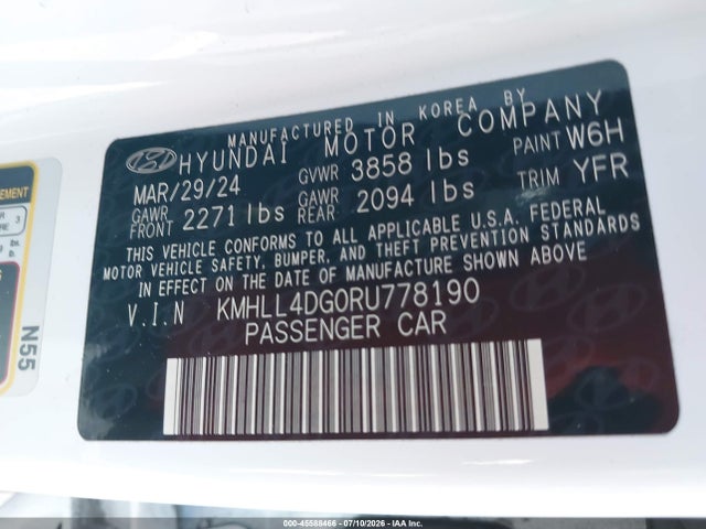 Auction sale of the 2024 Hyundai Elantra Se, vin: KMHLL4DG0RU778190, lot number: 45588466