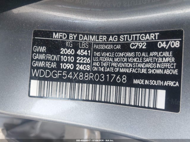 Aukcja sprzedaży 2008 Mercedes-benz C 300 Luxury/sport, vin: WDDGF54X88R031768, numer aukcji: 45588517