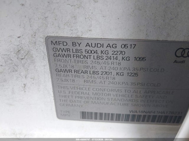 Audi Allroad Premium Plus 2017 WA18NAF41HA178231 Image 9
