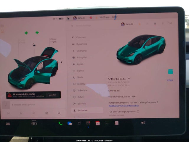 Aukcja sprzedaży 2021 Tesla Model Y Long Range Dual Motor All-wheel Drive, vin: 5YJYGDEE2MF257386, numer aukcji: 45588787