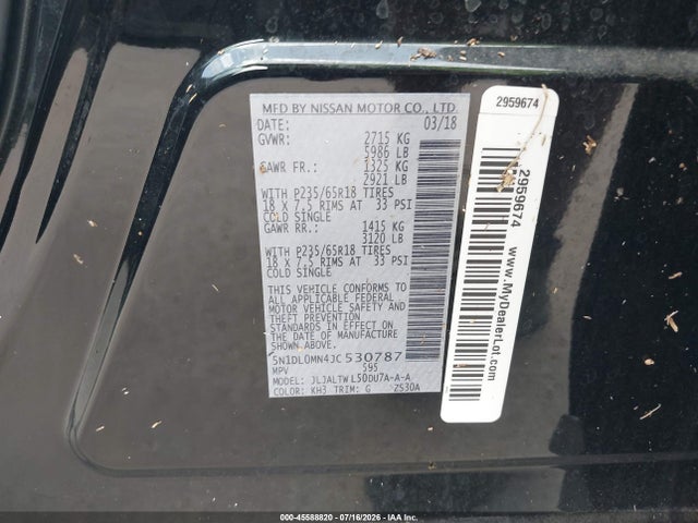 Продаж на аукціоні авто 2018 Infiniti Qx60, vin: 5N1DL0MN4JC530787, номер лоту: 45588820